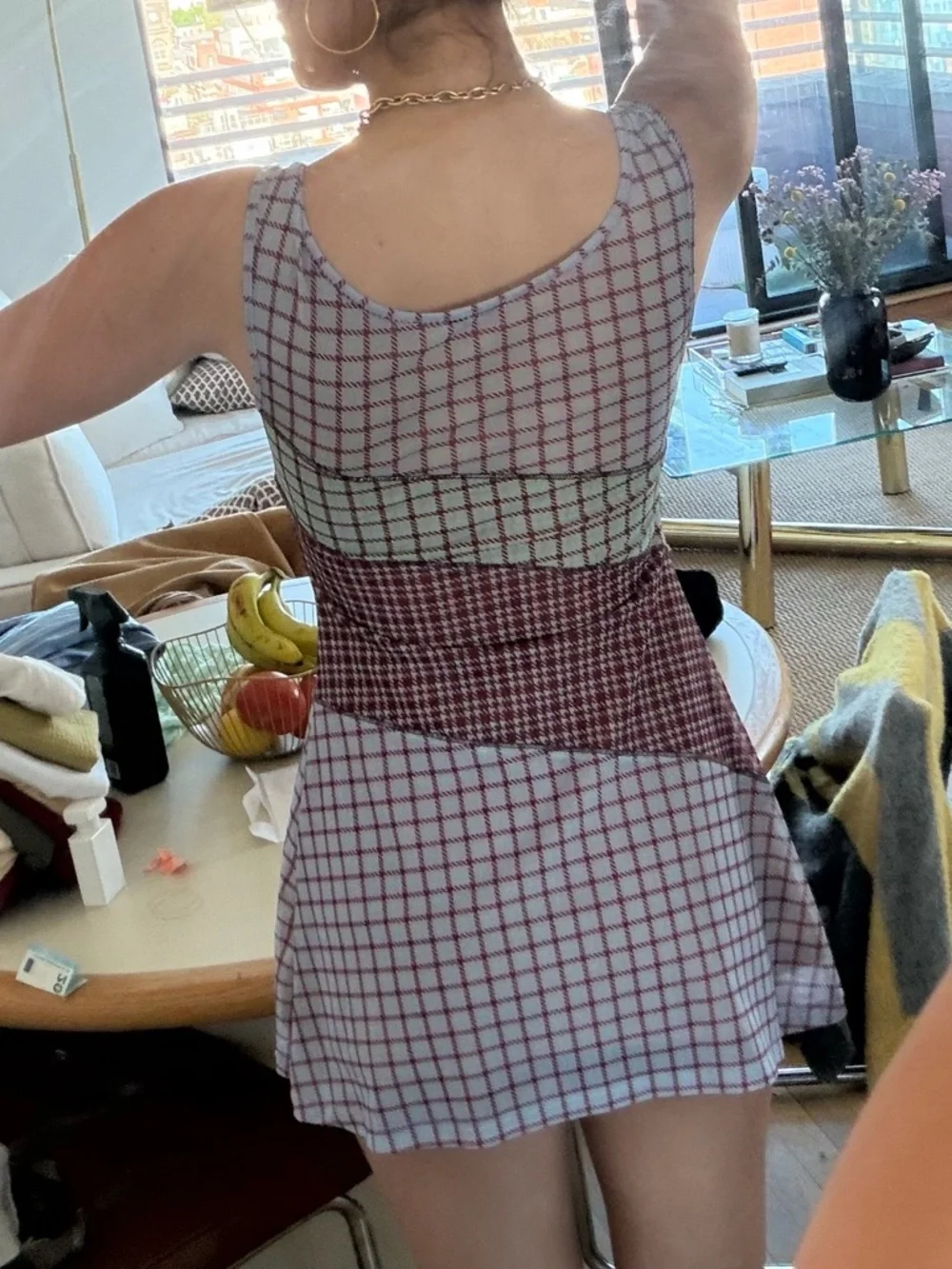 Miaou Pink & White Checked Mini Dress - Picture 2 of 4